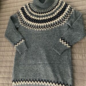 GAP Blue and Cream Knit Sweater Dress